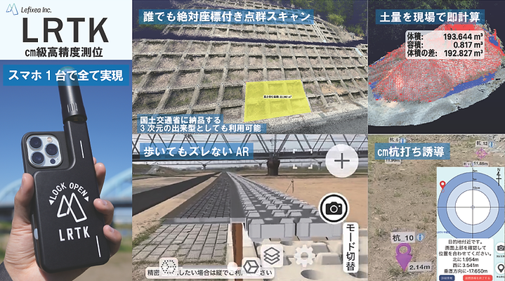LRTKでRTK測位している様子