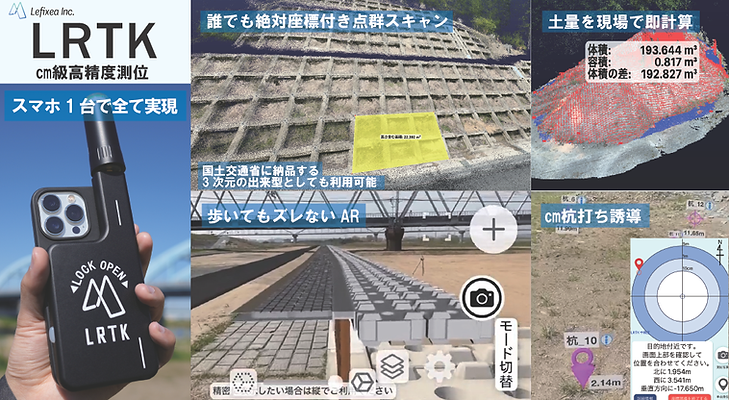 LRTKでRTK測位している様子
