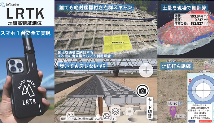 LRTKでRTK測位している様子