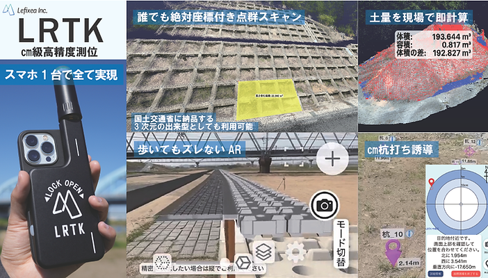 LRTKでRTK測位している様子