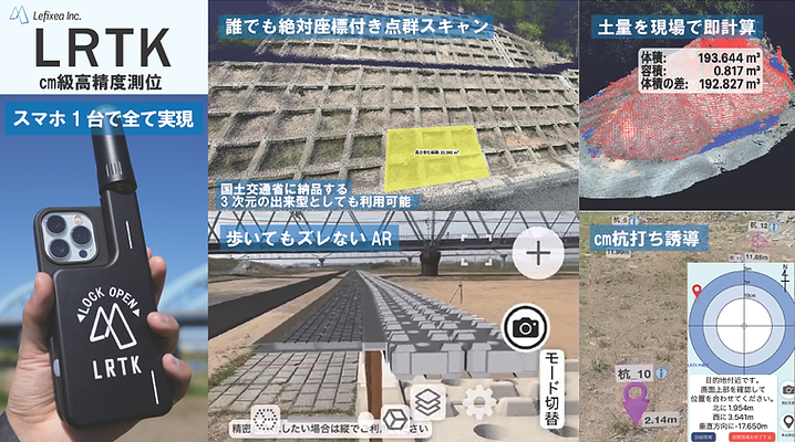 LRTKでRTK測位している様子
