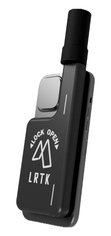 スマートフォンに装着したLRTK Phone端末