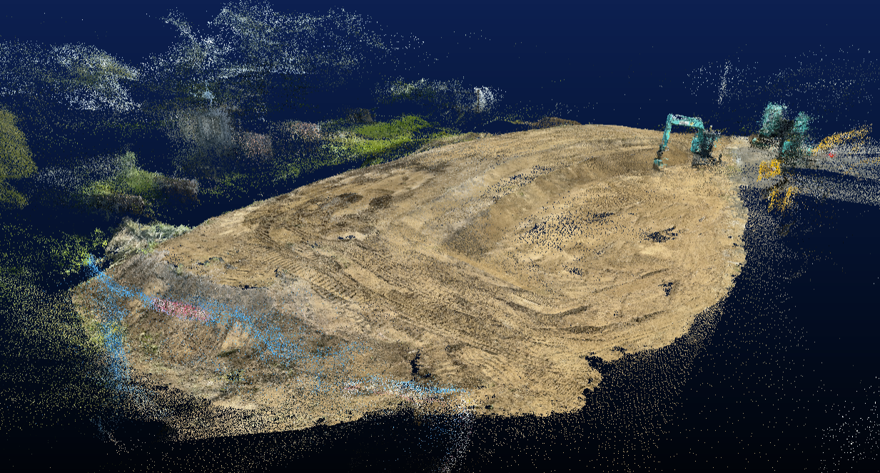 造成現場の地形を3Dで記録